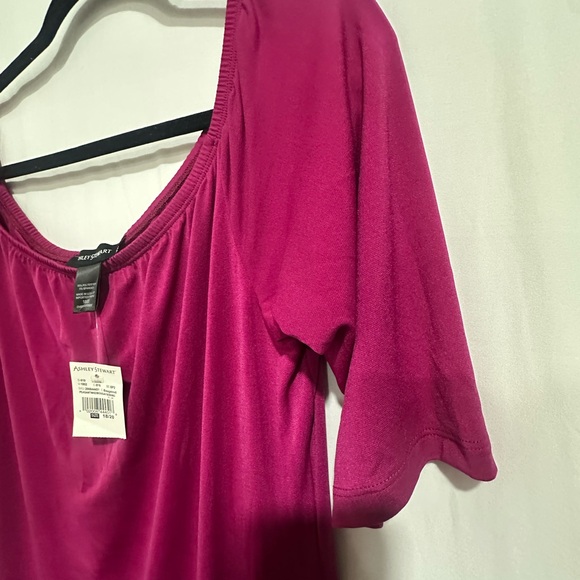 Ashley Stewart Fuchsia Long Sleeve Dress 18/20 - Picture 4 of 6